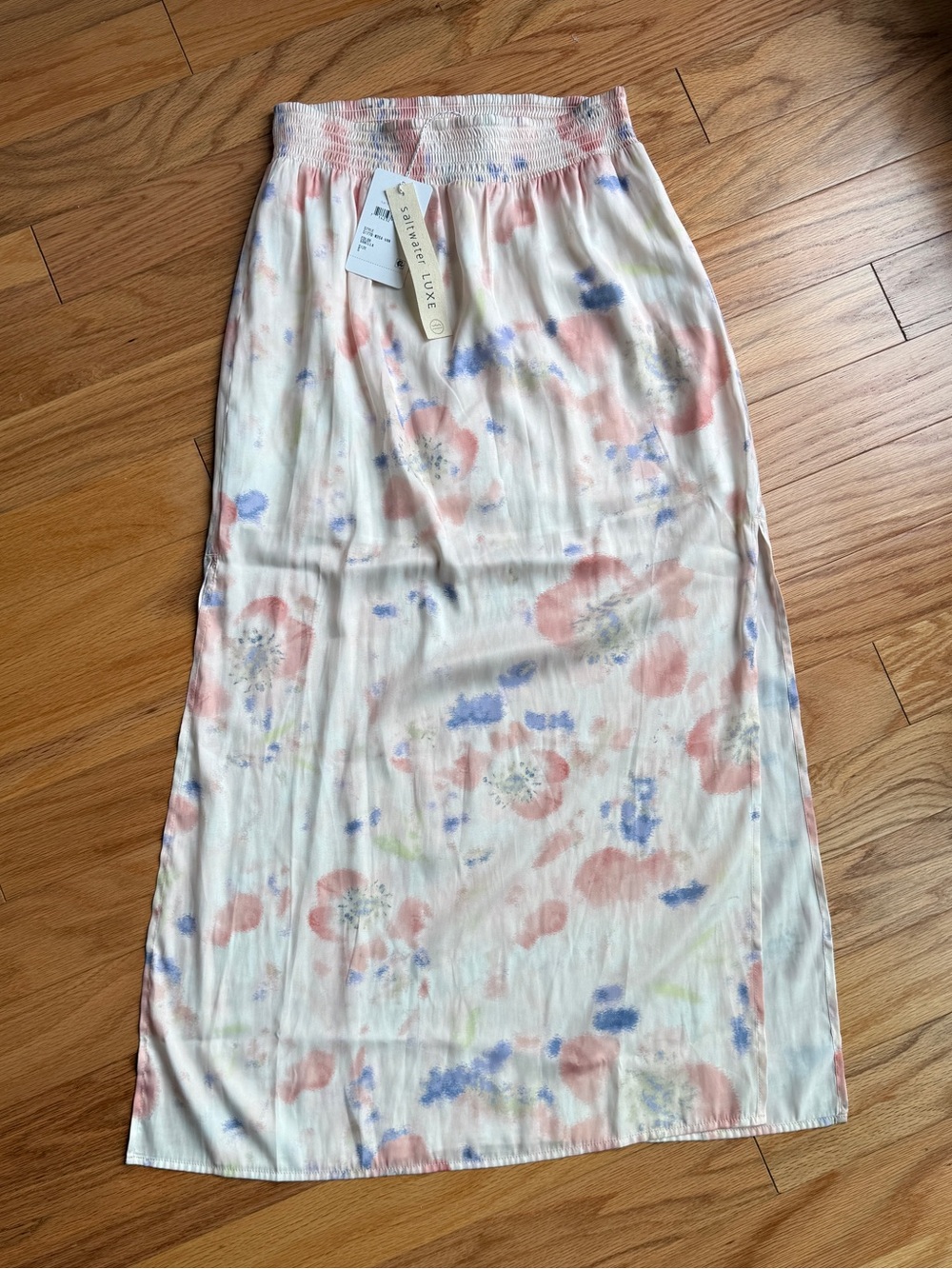 NWT - Saltwater Luxe Narissa maxi skirt - silky floral slip skirt